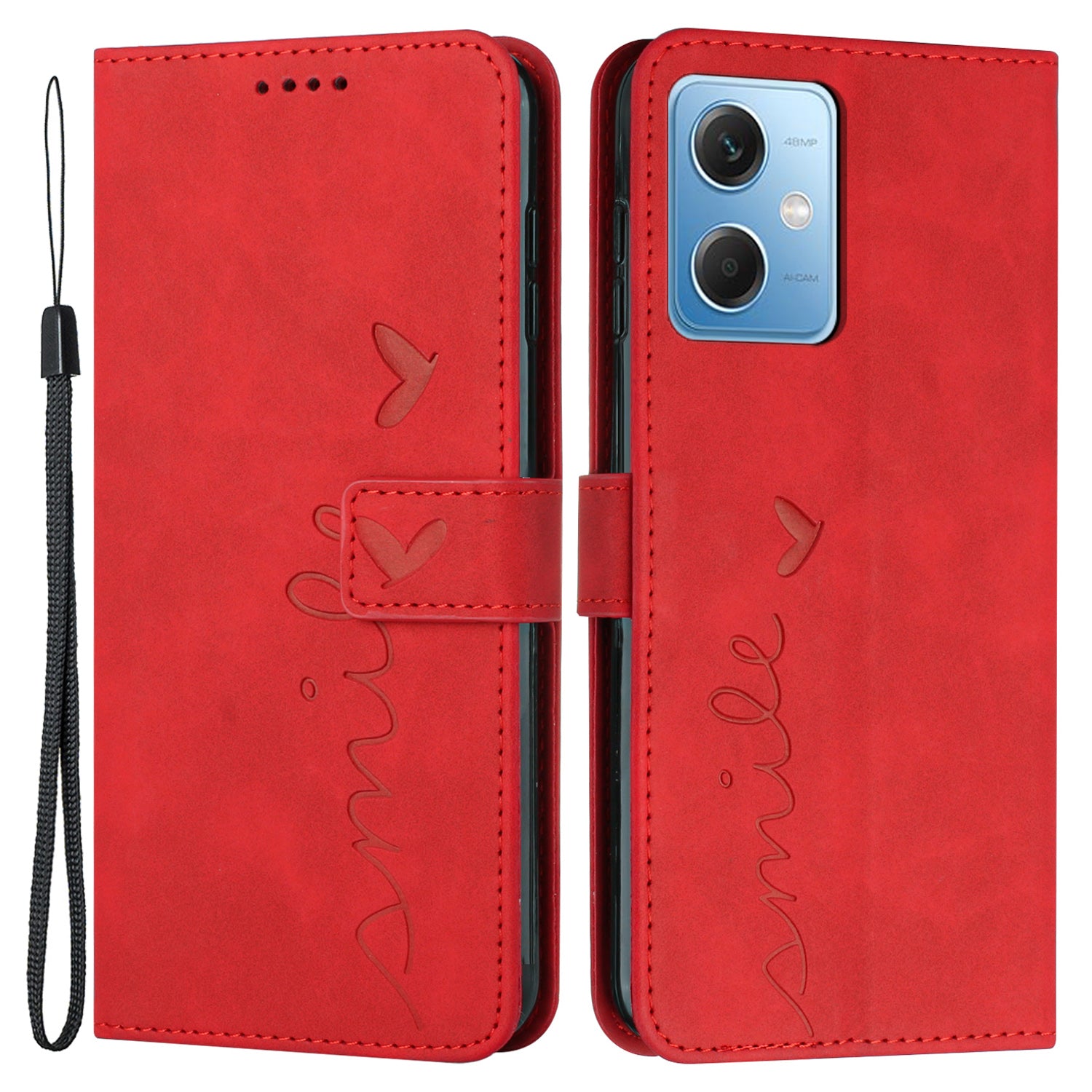 For Xiaomi Redmi Note 12 5G (Global) (India) (China) Poco X5 5G Stand Wallet Phone Case Imprinted Heart Shape Phone Leather Cover with Strap For Xiaomi Redmi Note 12 5G (Global) (India) (China) Poco X5 5G Stand Wallet Phone Case Imprinted Heart Shape Phone Leather Cover with Strap
